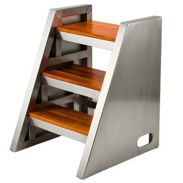 Cedar + steel steps