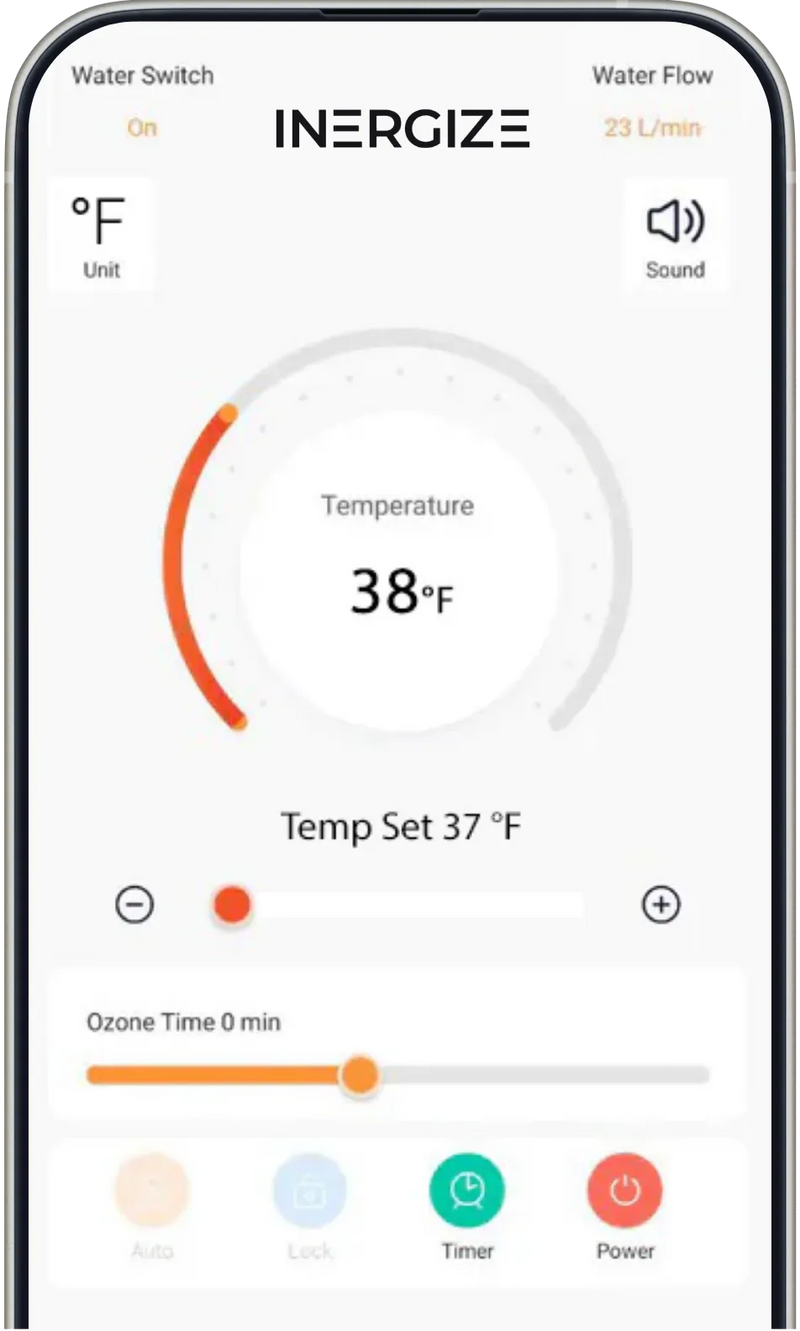 Inergize app on iPhone