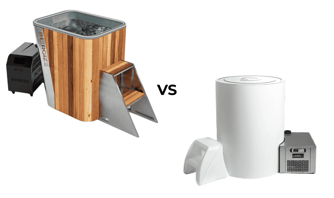 Spire Elite cedar cold plunge vs Cold Life Ultimate aluminum barrel side by side comparison